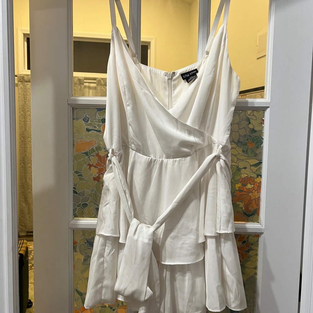 City Chic White Layered Romper